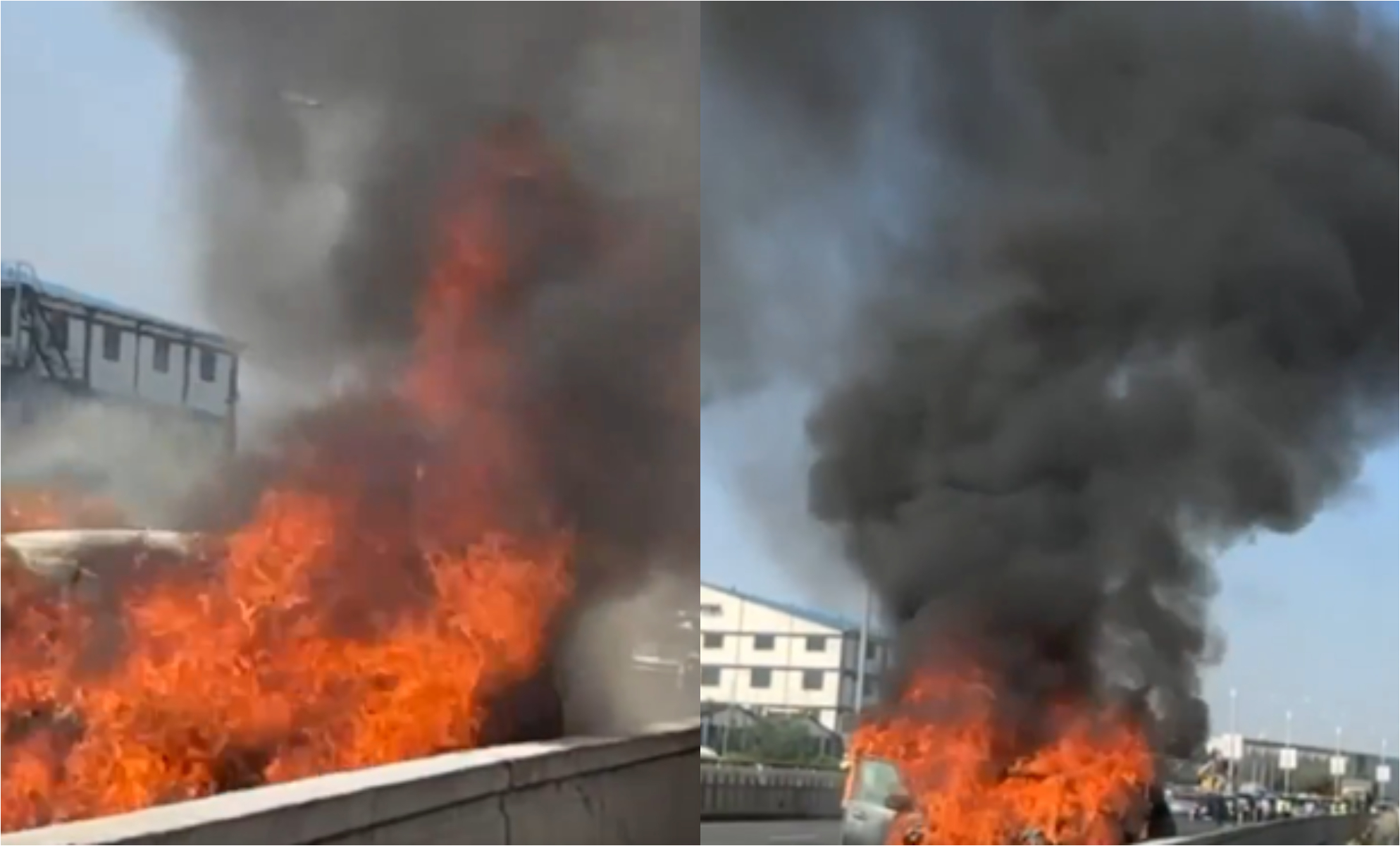 Motorists cautioned after vehicle catches fire along Nairobi Expressway