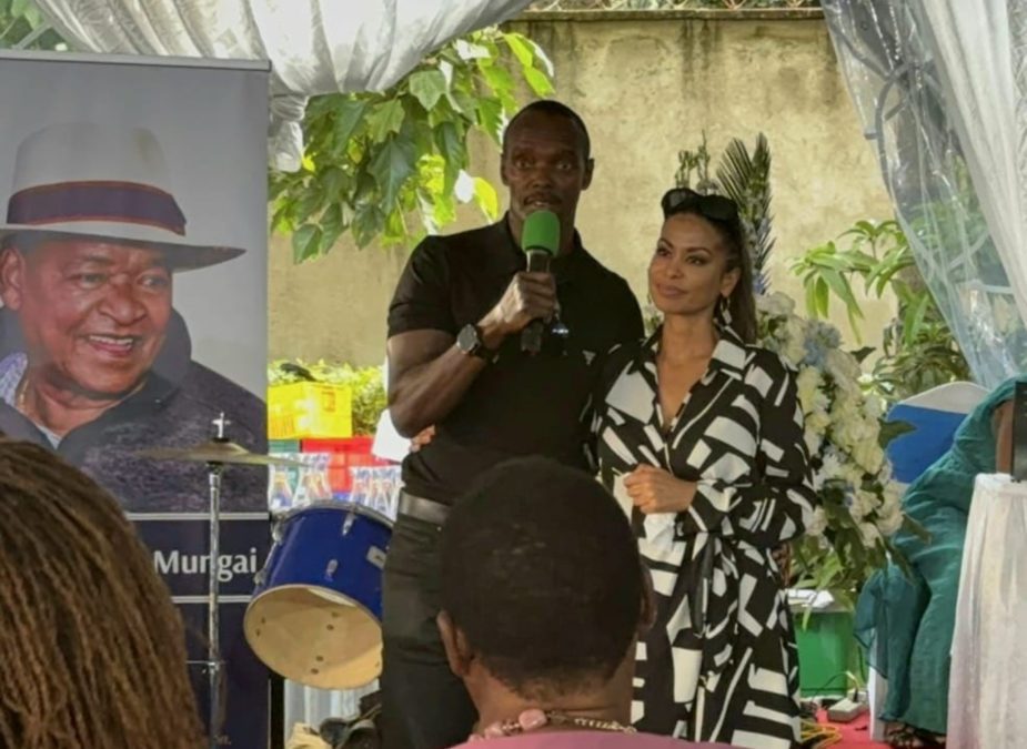 Julie Gichuru with her husband at James Njenga Mungai funeral. PHOTO/@juliegichuru/Instagram