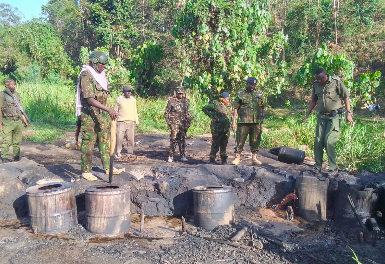 Police destroy 50,000 litres of Kangara, arrest 8 in Kakamega crackdown