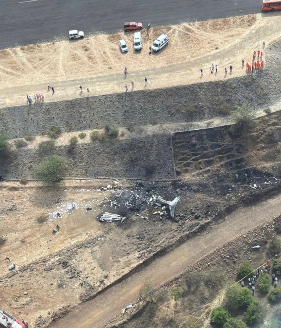 The aftermath of India plane crash. PHOTO/@SumitHansd/X