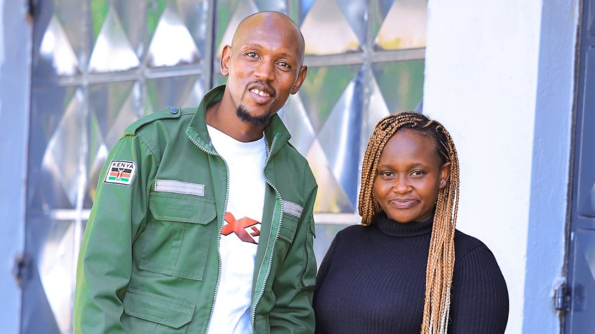 Geoffrey Mosiria with Napei, whose video went viral. PHOTO/https://www.facebook.com/kiongozi.mosiriake