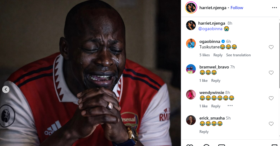 Comment from Oga Obinna. PHOTO/Screengrab by K24 digital.