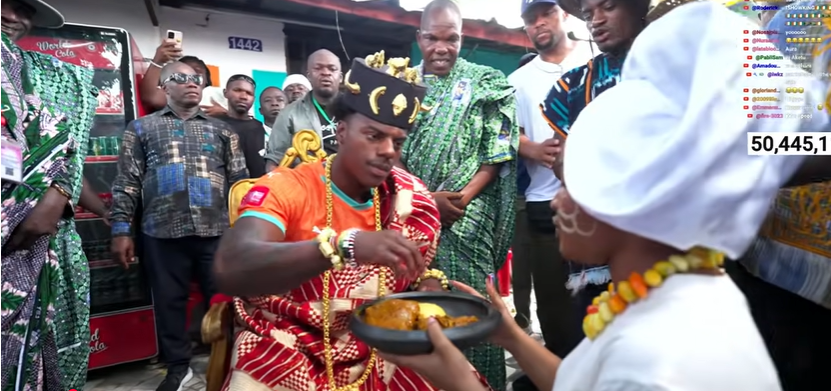 IShowSpeed stunned after being crowned king on Ivory Coast visit