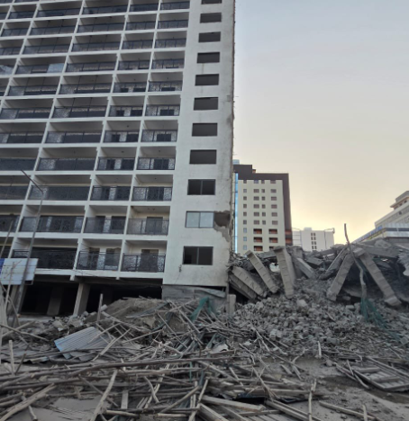 The building that collapsed in South C. PHOTO/@HEBabuOwino/X
