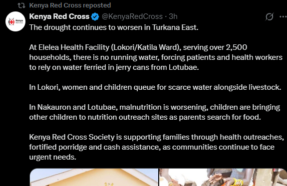 A post shared by Kenya Red Cross on X. PHOTO/Screengrab by K24 Digital