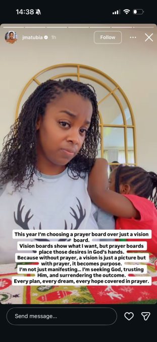 A post shared by Jackie Matubia on Instagram. PHOTO/Screengrab by K24 Digital
