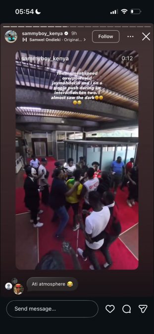 A post shared by Sammy Boy on his Instagram. PHOTO/Screengrab by K24 Digital