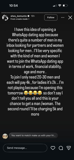 A post shared by Shes Kemunto on Instagram. PHOTO/Screengrab by K24 Digital