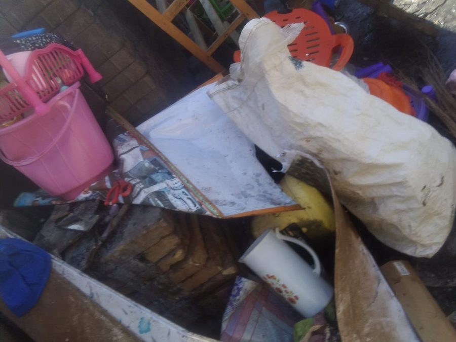 The remains of Jonnie's items after fierce fire razed his ICT shop at Luanda market Vihiga county on Sunday night on 18th January 2026. Photo/Enock Amukhale