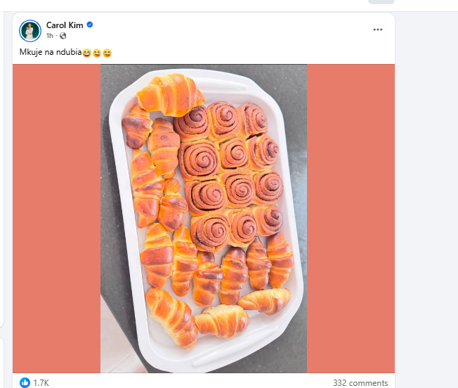 Carol Kim's post. PHOTO/Screengrab by K24 Digital from Facebook by @carol.kim.712