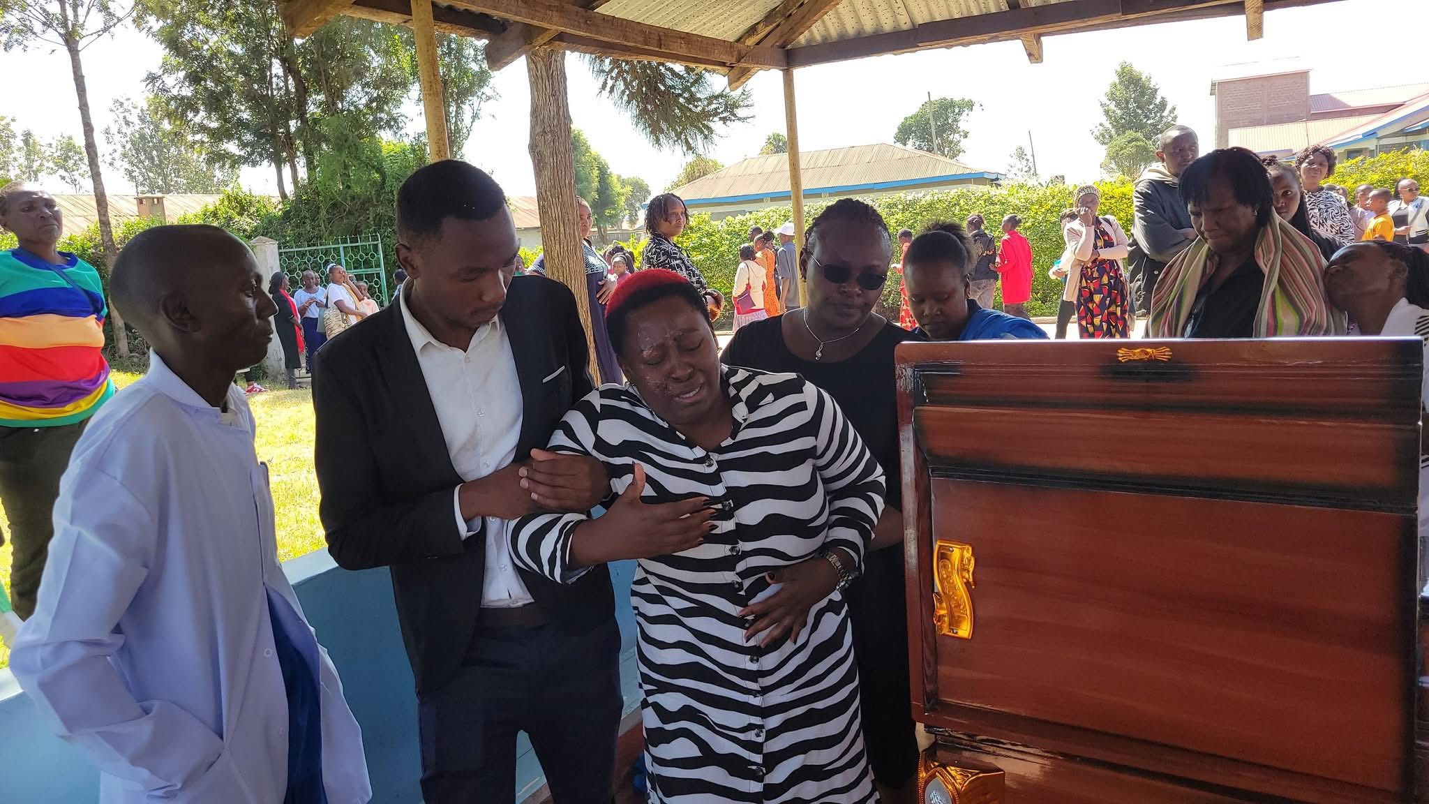 Catherine Wambugu nearly collapses after viewing body of employee who died in grisly accident