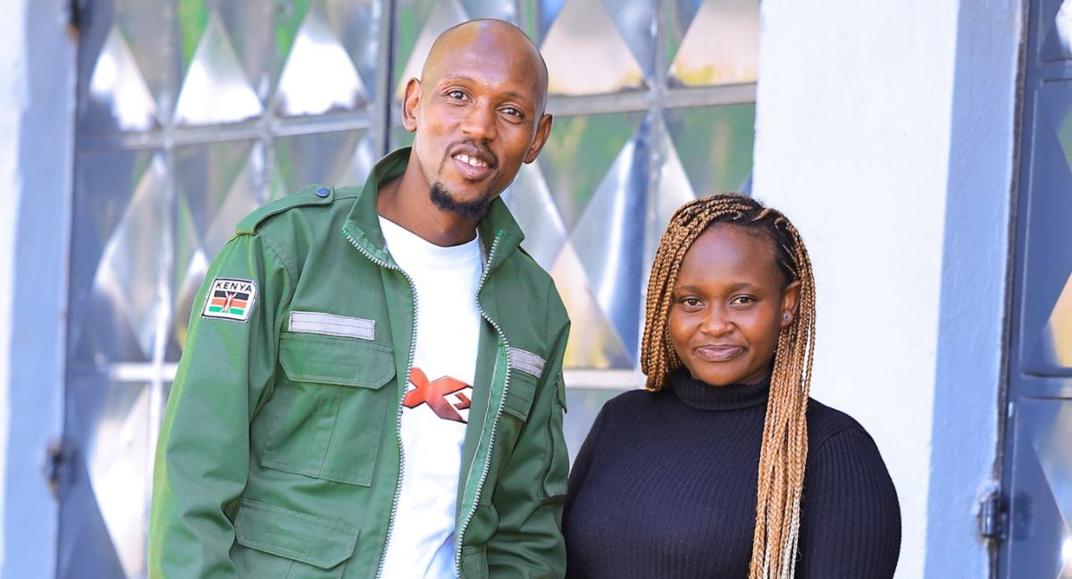 Geoffrey Mosiria with Nashipae, whose video went viral. PHOTO/https://www.facebook.com/kiongozi.mosiriake