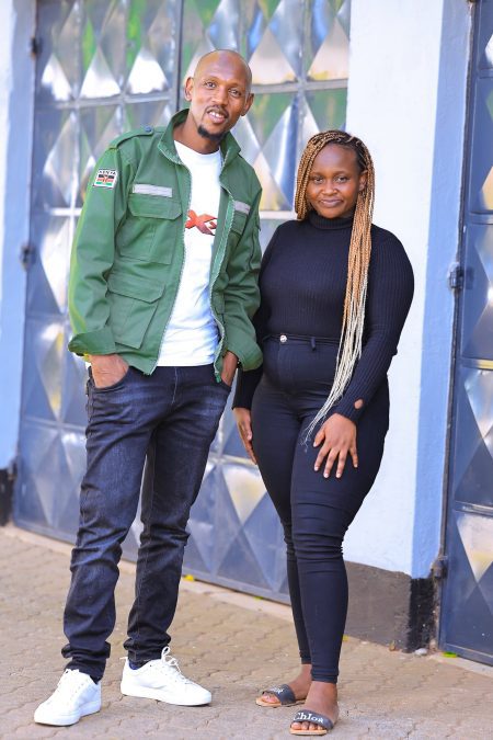 Geoffrey Mosiria with Nashipae, whose video went viral. PHOTO/https://www.facebook.com/kiongozi.mosiriake