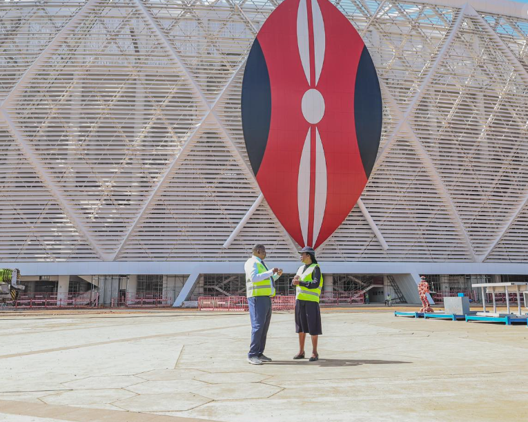 The under-construction Raila Odinga Odinga International Stadium earmarked foe 2027 AFCON showpiece. PHOTO/Ministry of Sports