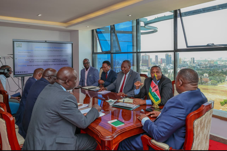 Sports SC Salim Mvurya reviewed the progress of the Technical Committee tasked with developing a comprehensive Stadium Management Framework . PHOTO/@Waziri_Mvurya/X