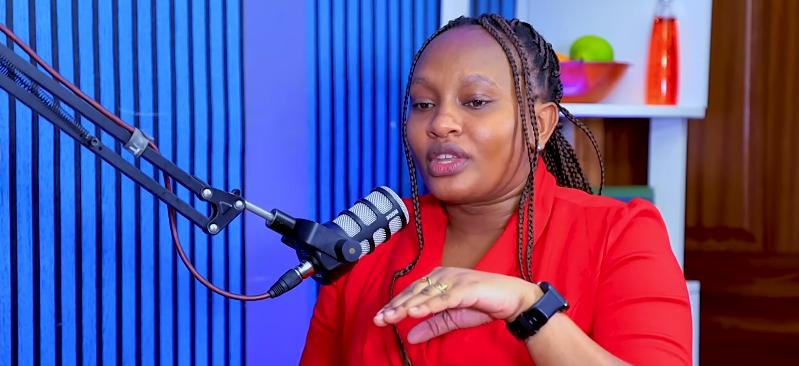 Juanita Wanjiku speaks during a past podcast. PHOTO/Screengrab by K24 Digital from YouTube by @JEFFKURIA