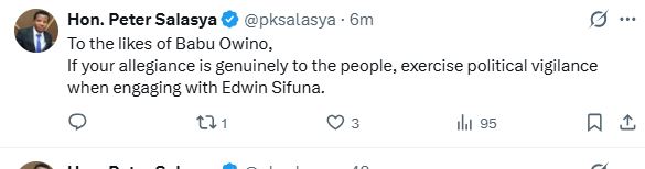 Mumias East MP Peter Salasya’s statement. PHOTO/ @pksalasya