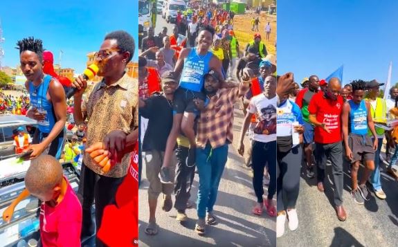 Eric Omondi teams up with Freshly Mwamburi and Nyota Ndogo on day 4 of walk to Mombasa