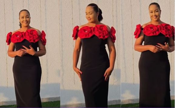 A collage image of Wanja Nyarari showing her new look after shedding 15 kilogrammes. PHOTO/ https://www.facebook.com/muthee.prince