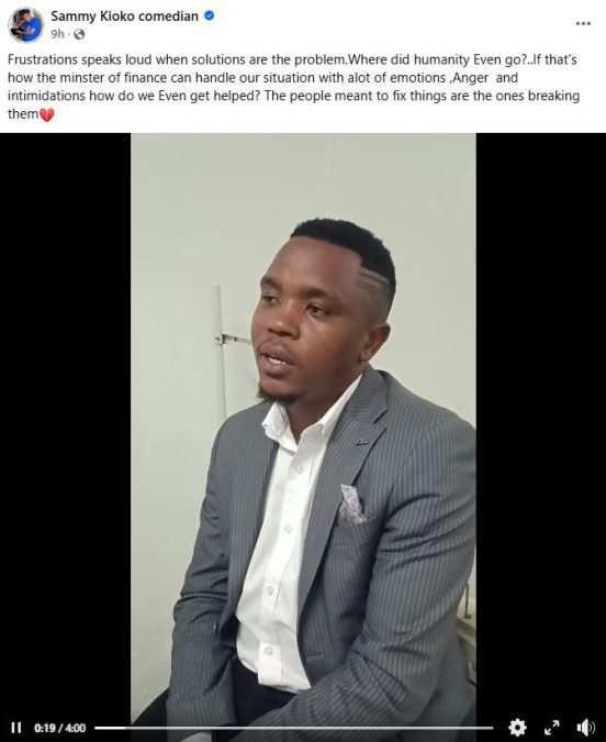 A screenshot image of Sammy Kioko’s post on Facebook on February 17, 2026. PHOTO/ https://www.facebook.com/sammykioko22