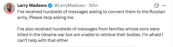 Larry Madowo’s statement on X. PHOTO/ https://x.com/LarryMadowo 