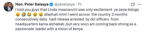 Peter Salasya’s statement. PHOTO/ @pksalasya
