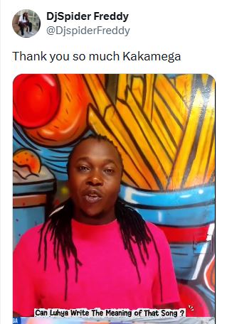 DJ Spider’s post. PHOTO/ @DjspiderFreddy 