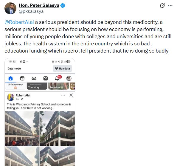 Peter Salasya’s statement. PHOTO/ 
@pksalasya