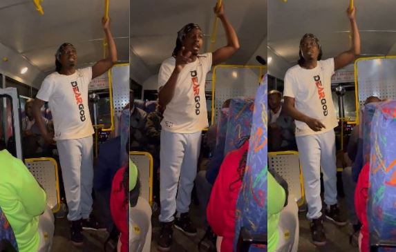 A screengrab image by K24 digital showing Willie Oeba in a PSV as he conducted the civic education. PHOTO/ @WillieOeba
