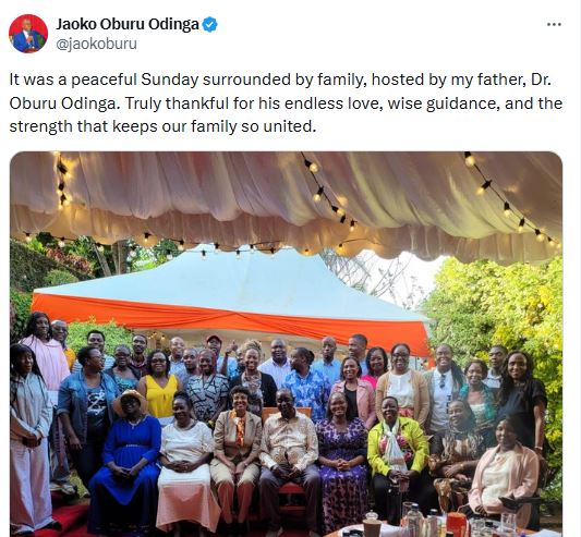 Jaoko Oburu Odinga’s statement on X. PHOTO/ @jaokoburu