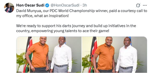Oscar Sudi’s statement on Thursday, February 5, 2026. PHOTO/ A screengrab by K24 Digital of posts by @HonOscarSudi