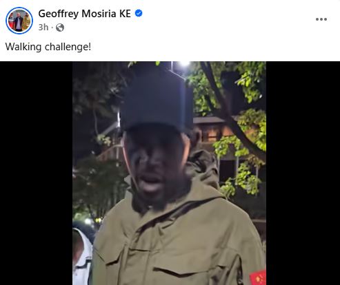 Geoffrey Mosiria’s statement. PHOTO/ https://www.facebook.com/kiongozi.mosiriake