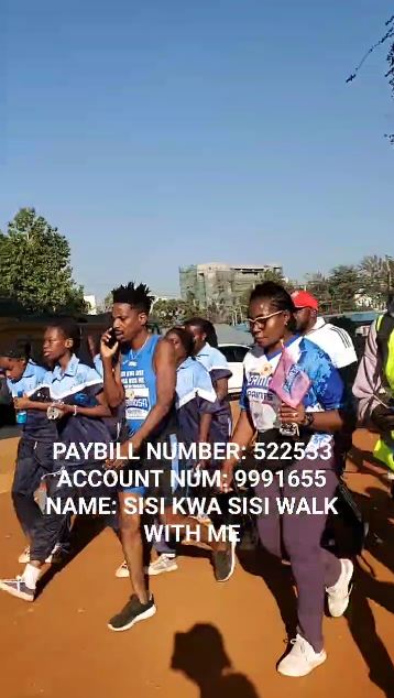 A screengrab image by K24 Digital showing Eric Omondi and the team accompanying him in his walk from Nairobi to Mombasa. PHOTO/ https://www.facebook.com/profile.php?id=100044317755329