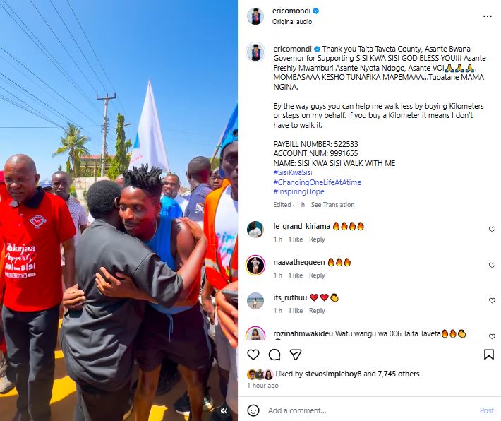 Eric Omondi’s statement. PHOTO/ https://www.instagram.com/ericomondi/