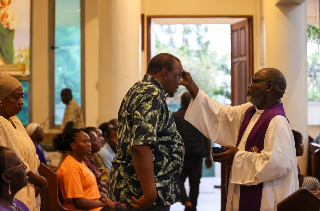 Retired President Uhuru Kenyatta during the Ash Wednesday mass at St. Francis of Assisi Catholic Church in Nyali on Wednesday, February 18, 2026. PHOTO/ https://www.facebook.com/4thPresidentKE