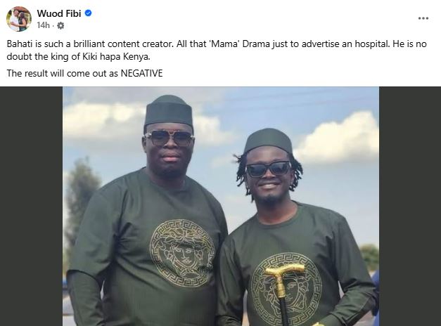 Renowned producer Wuod Fibi’s statement. PHOTO/ https://www.facebook.com/WuodFibiHSC