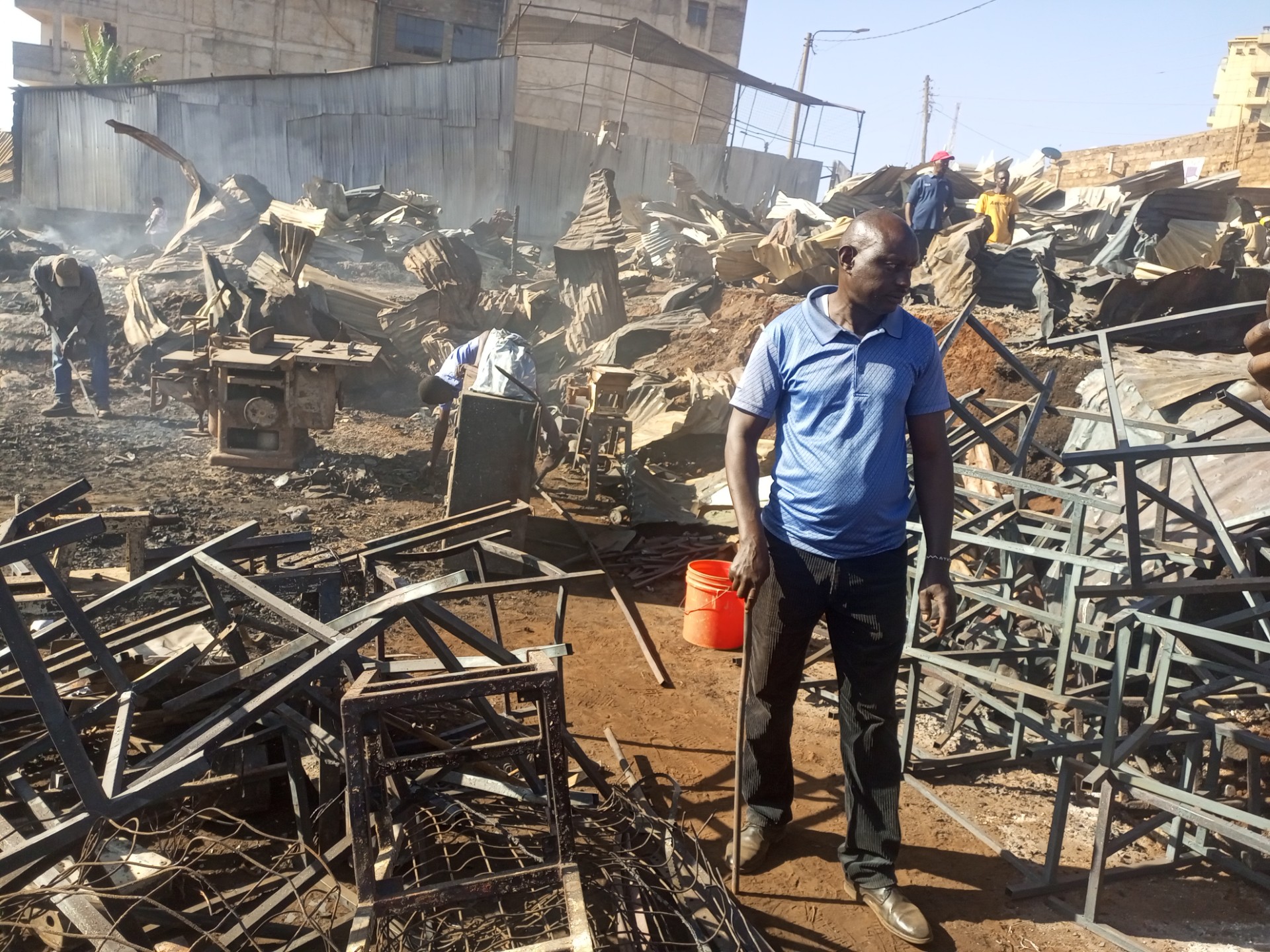 Traders count heavy losses as fire wipes out furniture workshops in Embu