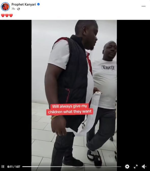 A screengrab image by K24 Digital of the video shared by Victor Kanyari. PHOTO/ https://www.facebook.com/prophetkanyari