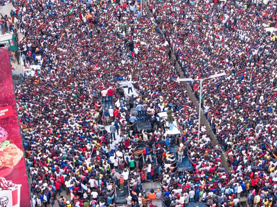 Kenyans attending a Kitengela rally. PHOTO/https://web.facebook.com/Octopizzo