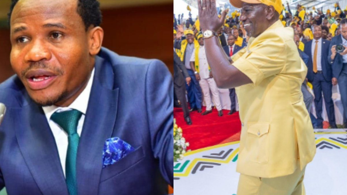 A photo collage of MP Peter Salasya and President William Ruto. PHOTOS/@peter_salasya and WilliamsRuto/X