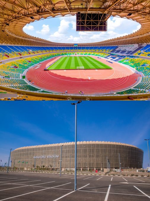 Inside and outside view of the Amahoro stadium in Rwanda. PHOTO/@AfricaStadiums/X