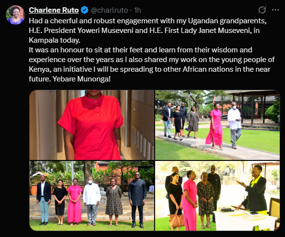 A post shared by Charlene Ruto on X. PHOTO/Screengrab by K24 Digital