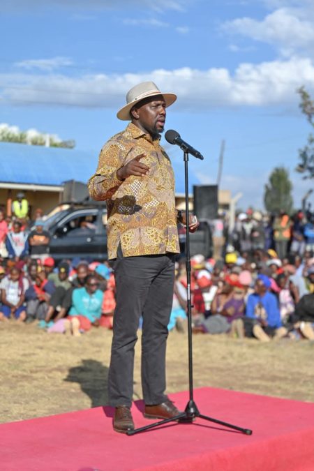 Interior Cabinet Secretary Kipchumba Murkomen in Laikipia. PHOTO/https://web.facebook.com/OnesimusKipchumbaMurkomen