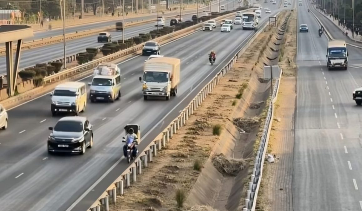 Cars moving along Thika Road during a busy afternoon. PHOTO/Steve Ireri