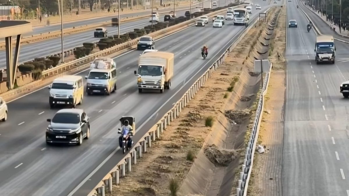 Cars moving along Thika Road during a busy afternoon. PHOTO/Steve Ireri