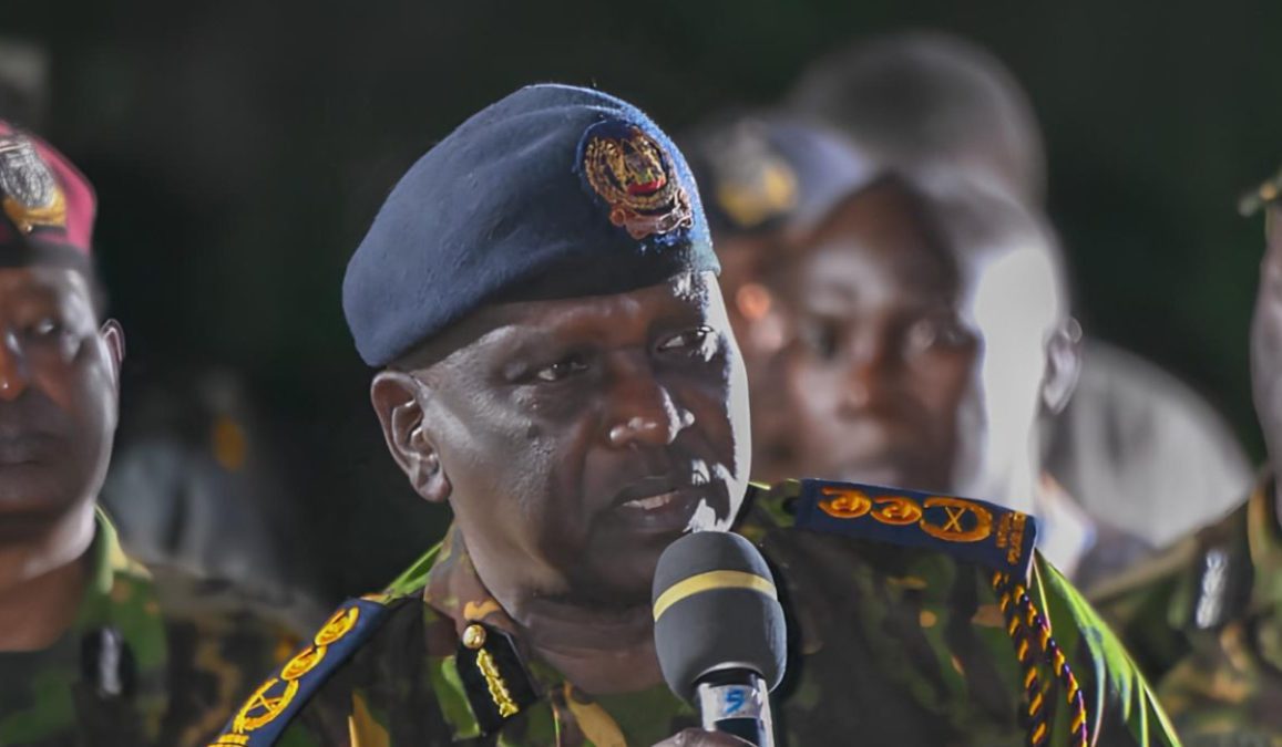 Police IG Douglas Kanja speaks during a public event. PHOTO/https://www.facebook.com/OnesimusKipchumbaMurkomen