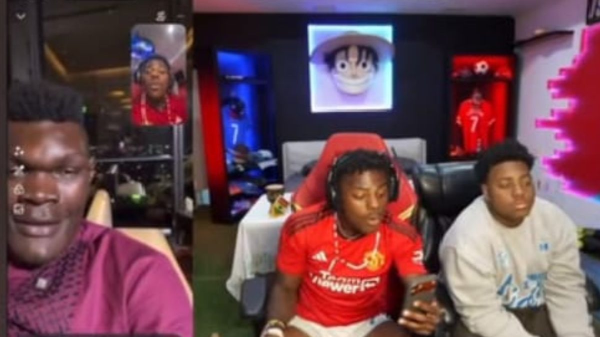 IShowSpeed with Gen Z Goliath during video call. PHOTO/@thegenzgoliath/Instagram
