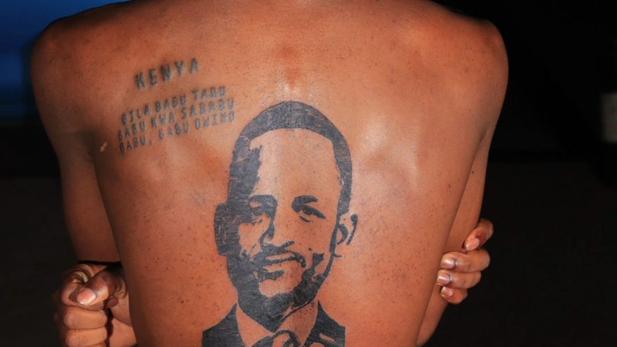 Marcelo Bahati reveals he spent Ksh30k tattooing Babu Owino’s face on his back