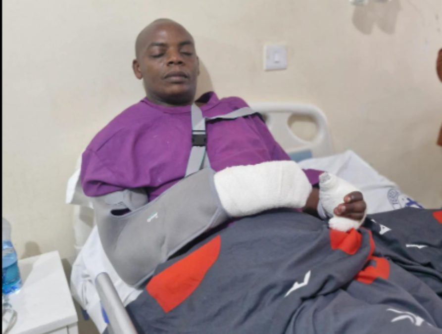 Gospel singer Jimmy Gait at the hospital after being attacked. PHOTO/@jimmygaitofficial/TikTok