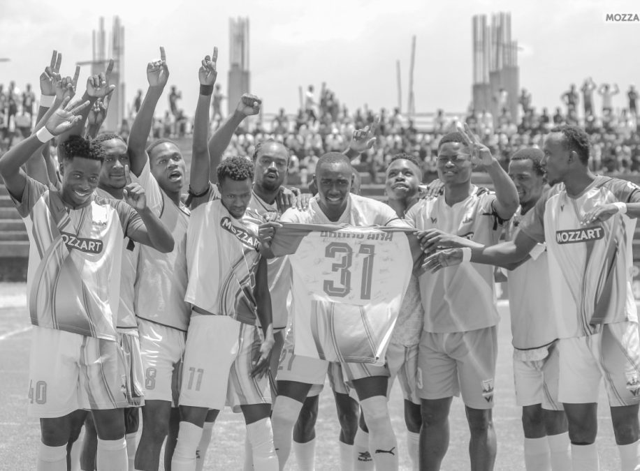 Homeboyz players pays tribute to Silas abunanga during win over Sofapaka. PHOTO/https://www.facebook.com/FCKKHomeboyz